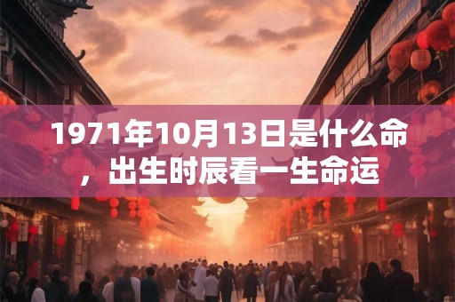 1971年10月13日是什么命，出生时辰看一生命运