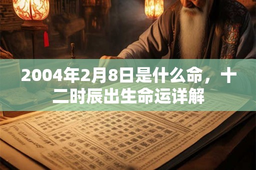 2004年2月8日是什么命，十二时辰出生命运详解