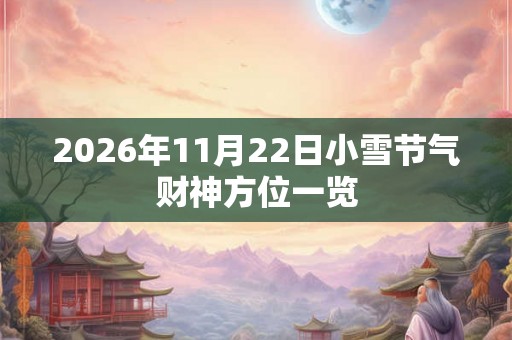 2026年11月22日小雪节气财神方位一览