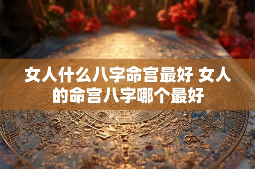 女人什么八字命宫最好 女人的命宫八字哪个最好