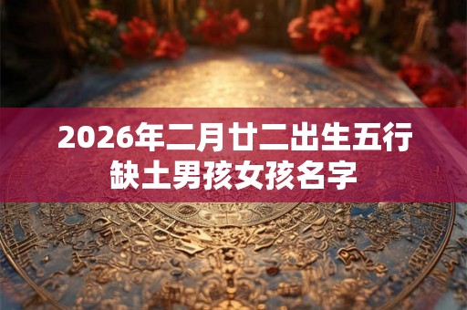 2026年二月廿二出生五行缺土男孩女孩名字 2026年二月廿二出生五行缺土男孩女孩名字