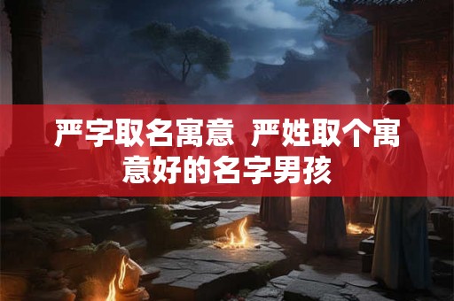 严字取名寓意  严姓取个寓意好的名字男孩