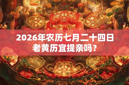 2026年农历七月二十四日老黄历宜提亲吗？