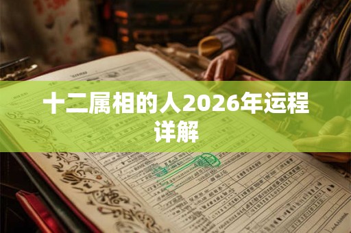 十二属相的人2026年运程详解