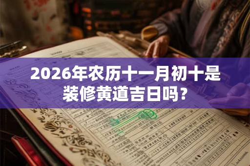 2026年农历十一月初十是装修黄道吉日吗？