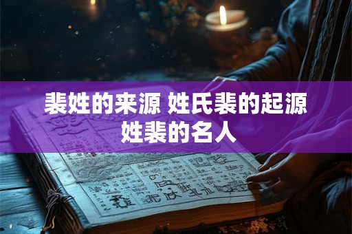 裴姓的来源 姓氏裴的起源 姓裴的名人 裴姓的来源 姓氏裴的起源 姓裴的名人