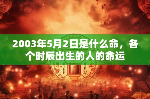 2003年5月2日是什么命，各个时辰出生的人的命运
