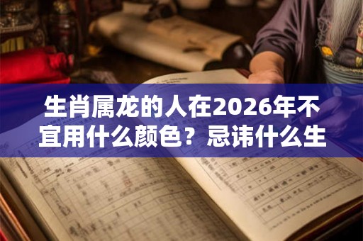 生肖属龙的人在2026年不宜用什么颜色？忌讳什么生肖？