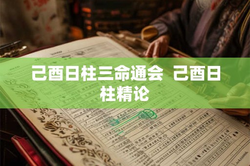 己酉日柱三命通会  己酉日柱精论