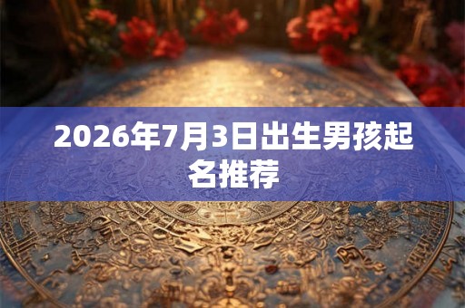2026年7月3日出生男孩起名推荐