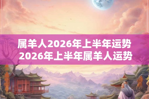 属羊人2026年上半年运势 2026年上半年属羊人运势如何