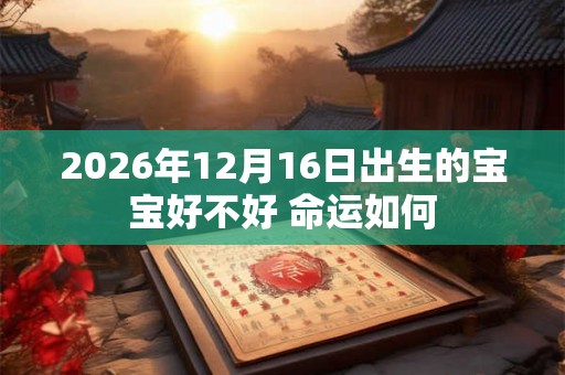 2026年12月16日出生的宝宝好不好 命运如何 2026年12月16日出生的宝宝好不好 命运如何