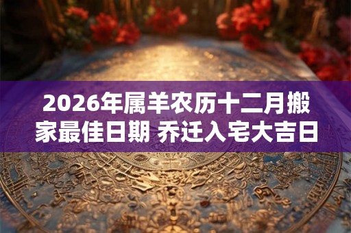 2026年属羊农历十二月搬家最佳日期 乔迁入宅大吉日 2026年属羊农历十二月搬家最佳日期 乔迁入宅大吉日