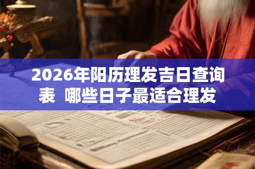 2026年阳历理发吉日查询表  哪些日子最适合理发