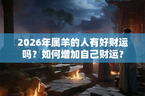 2026年属羊的人有好财运吗？如何增加自己财运？