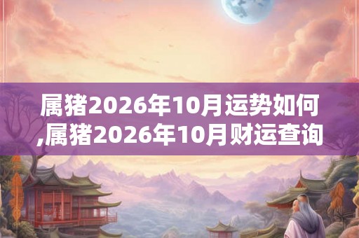 属猪2026年10月运势如何,属猪2026年10月财运查询