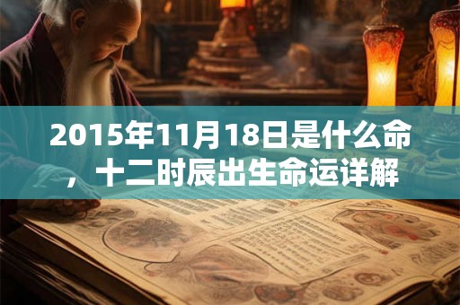 2015年11月18日是什么命,十二时辰出生命运详解 2015年11月18日是什么命,十二时辰出生命运详解