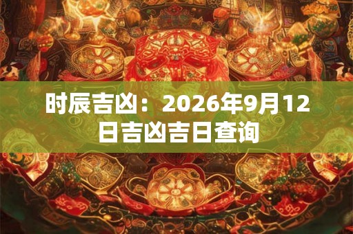 时辰吉凶：2026年9月12日吉凶吉日查询