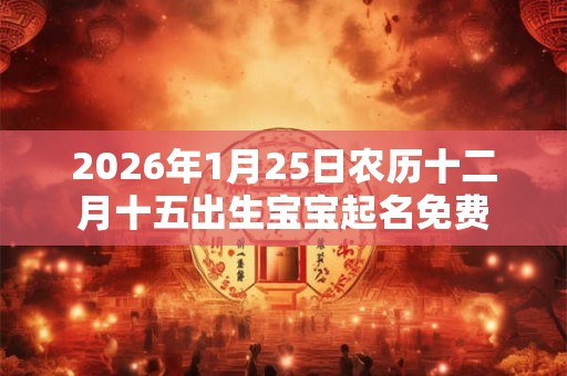 2026年1月25日农历十二月十五出生宝宝起名免费