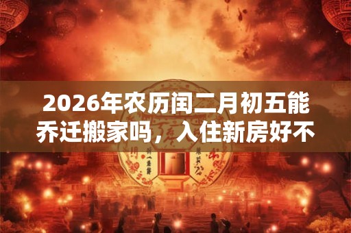 2026年农历闰二月初五能乔迁搬家吗,入住新房好不好? 2026年农历闰二月初五能乔迁搬家吗,入住新房好不好?