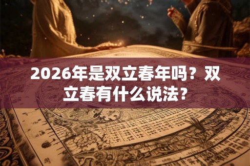 2026年是双立春年吗？双立春有什么说法？