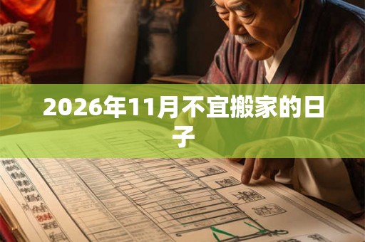 2026年11月不宜搬家的日子