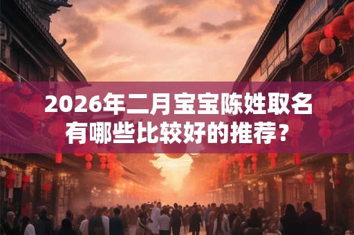 2026年二月宝宝陈姓取名有哪些比较好的推荐？