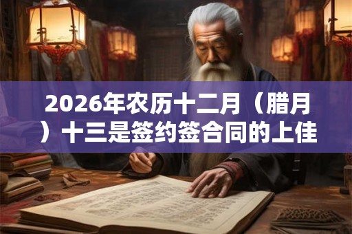 2026年农历十二月（腊月）十三是签约签合同的上佳吉日吗？