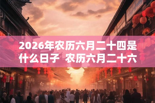 2026年农历六月二十四是什么日子  农历六月二十六是不是黄道吉日