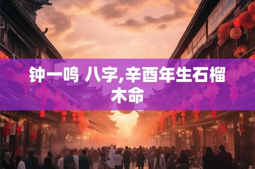 钟一鸣 八字,辛酉年生石榴木命 钟一鸣 八字,辛酉年生石榴木命