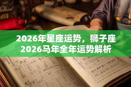 2026年星座运势，狮子座2026马年全年运势解析