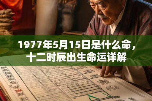 1977年5月15日是什么命，十二时辰出生命运详解
