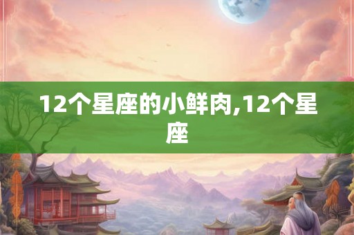 12个星座的小鲜肉,12个星座