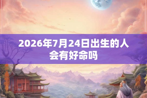 2026年7月24日出生的人会有好命吗