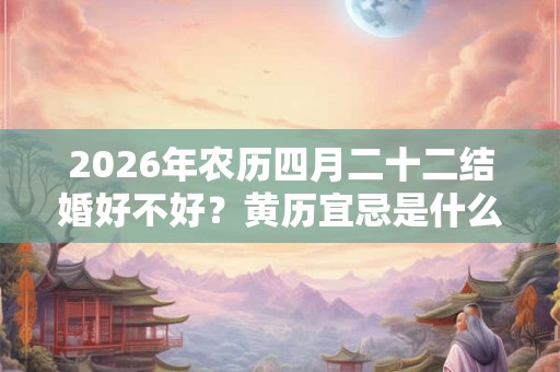 2026年农历四月二十二结婚好不好？黄历宜忌是什么？
