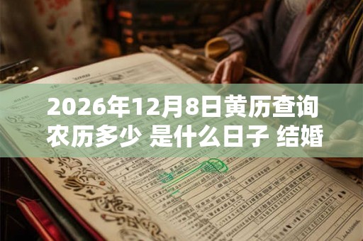 2026年12月8日黄历查询 农历多少 是什么日子 结婚吉时
