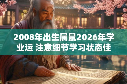 2008年出生属鼠2026年学业运 注意细节学习状态佳