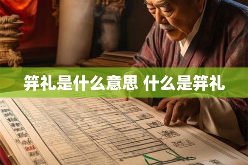 笄礼是什么意思 什么是笄礼
