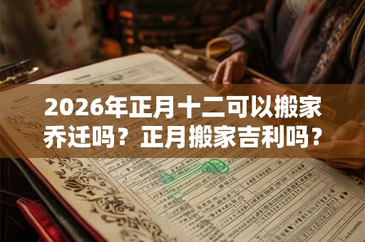 2026年正月十二可以搬家乔迁吗？正月搬家吉利吗？