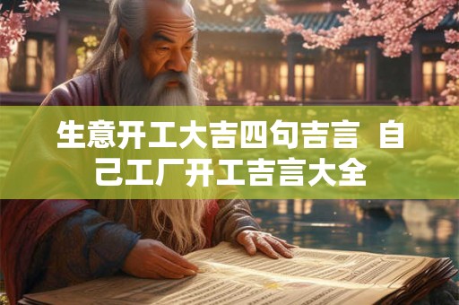 生意开工大吉四句吉言  自己工厂开工吉言大全