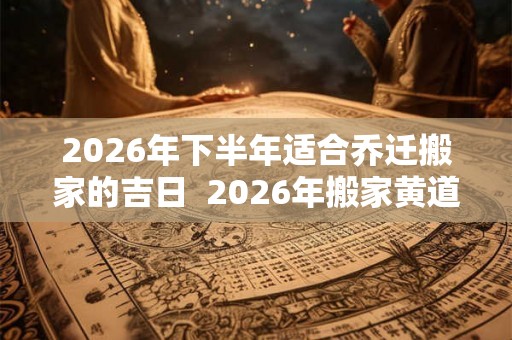 2026年下半年适合乔迁搬家的吉日  2026年搬家黄道吉日