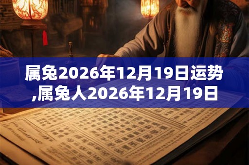 属兔2026年12月19日运势,属兔人2026年12月19日财运,生肖兔2026年12月19日运势