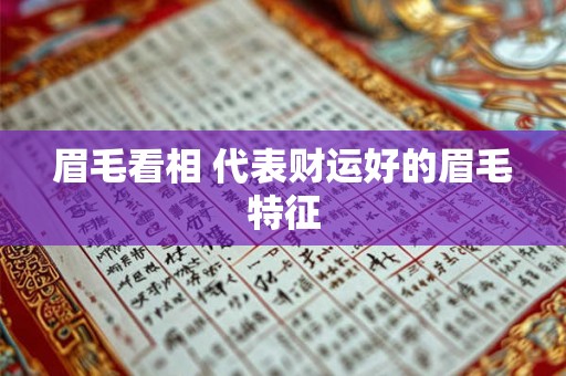 眉毛看相 代表财运好的眉毛特征