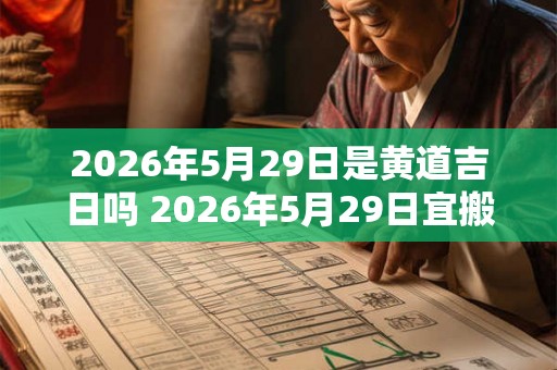 2026年5月29日是黄道吉日吗 2026年5月29日宜搬家吗