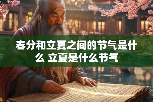 春分和立夏之间的节气是什么 立夏是什么节气