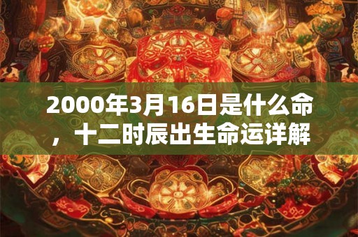 2000年3月16日是什么命，十二时辰出生命运详解