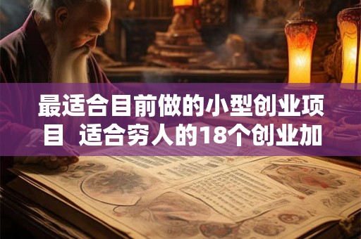 最适合目前做的小型创业项目  适合穷人的18个创业加盟项目