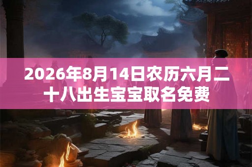 2026年8月14日农历六月二十八出生宝宝取名免费