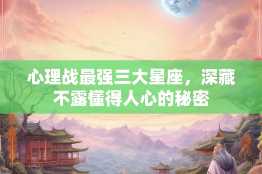 心理战最强三大星座，深藏不露懂得人心的秘密