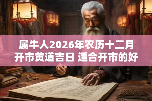 属牛人2026年农历十二月开市黄道吉日 适合开市的好日子
